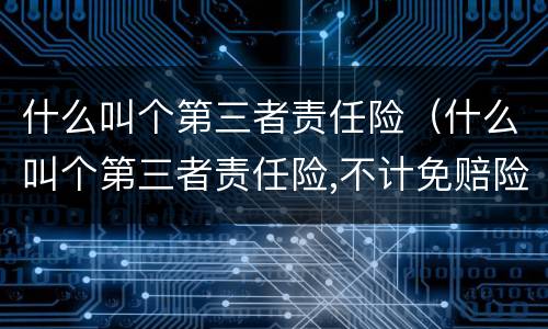 什么叫个第三者责任险（什么叫个第三者责任险,不计免赔险）