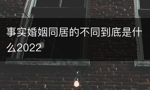 事实婚姻同居的不同到底是什么2022