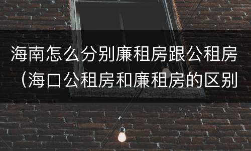 海南怎么分别廉租房跟公租房（海口公租房和廉租房的区别）