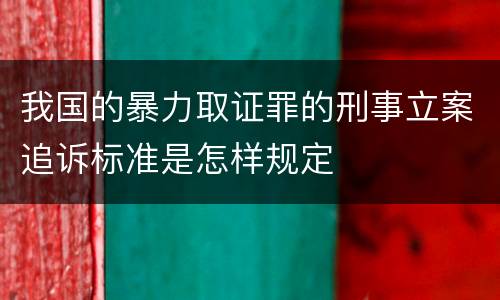 我国的暴力取证罪的刑事立案追诉标准是怎样规定