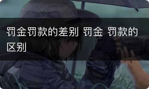 罚金罚款的差别 罚金 罚款的区别