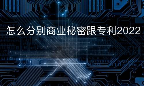 怎么分别商业秘密跟专利2022