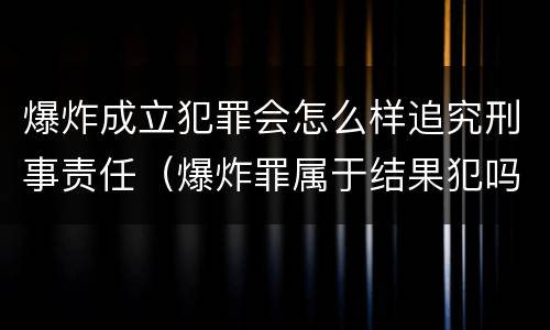 爆炸成立犯罪会怎么样追究刑事责任（爆炸罪属于结果犯吗）
