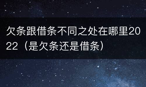 欠条跟借条不同之处在哪里2022（是欠条还是借条）