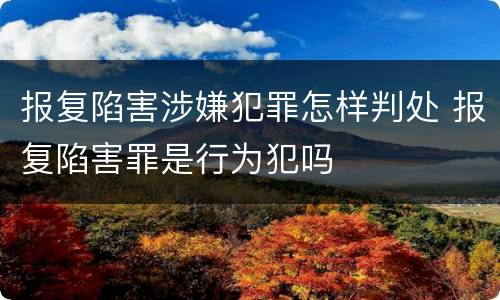 报复陷害涉嫌犯罪怎样判处 报复陷害罪是行为犯吗