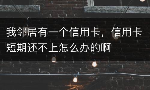 我邻居有一个信用卡，信用卡短期还不上怎么办的啊