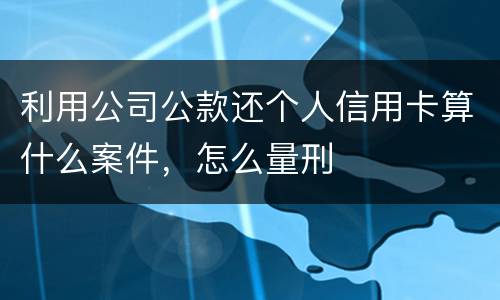利用公司公款还个人信用卡算什么案件，怎么量刑