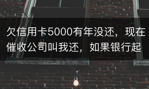 欠信用卡5000有年没还，现在催收公司叫我还，如果银行起诉我会坐牢吗