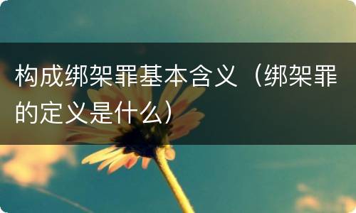 构成绑架罪基本含义（绑架罪的定义是什么）