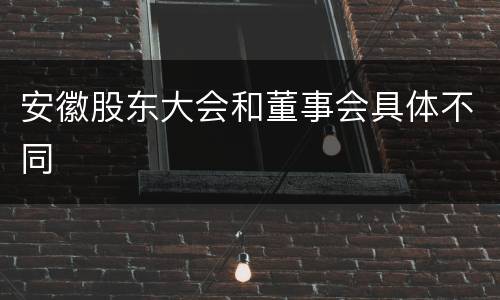 安徽股东大会和董事会具体不同