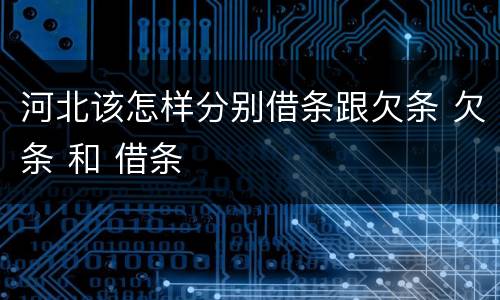 河北该怎样分别借条跟欠条 欠条 和 借条