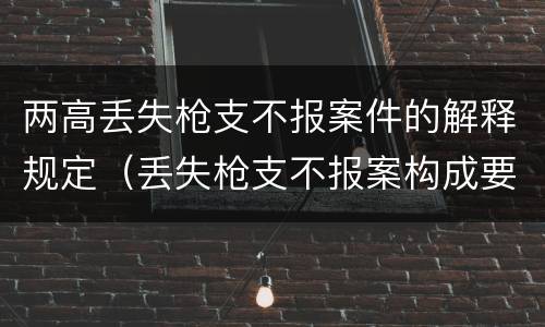 两高丢失枪支不报案件的解释规定（丢失枪支不报案构成要件）