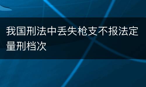 我国刑法中丢失枪支不报法定量刑档次