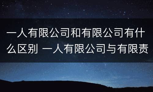 一人有限公司和有限公司有什么区别 一人有限公司与有限责任公司的区别