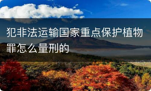 犯非法运输国家重点保护植物罪怎么量刑的