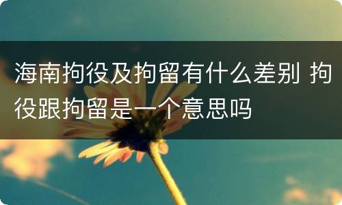 海南拘役及拘留有什么差别 拘役跟拘留是一个意思吗