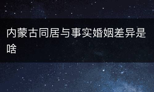 内蒙古同居与事实婚姻差异是啥