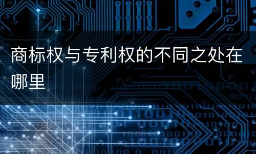 商标权与专利权的不同之处在哪里
