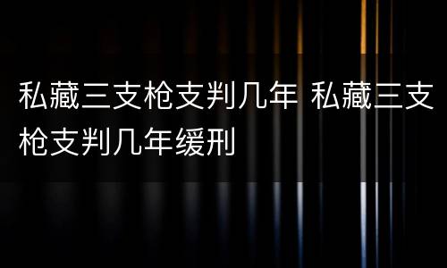 私藏三支枪支判几年 私藏三支枪支判几年缓刑