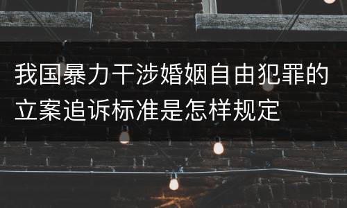 我国暴力干涉婚姻自由犯罪的立案追诉标准是怎样规定