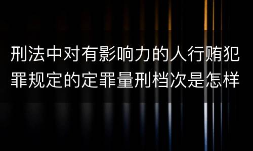 刑法中对有影响力的人行贿犯罪规定的定罪量刑档次是怎样的