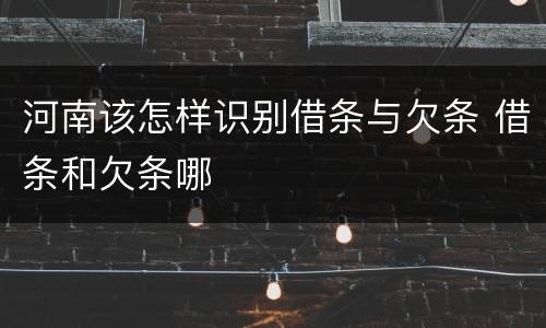 河南该怎样识别借条与欠条 借条和欠条哪