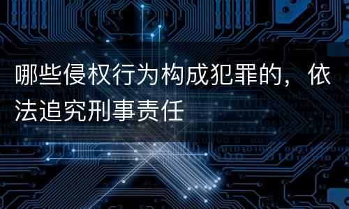 哪些侵权行为构成犯罪的，依法追究刑事责任