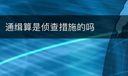 通缉算是侦查措施的吗