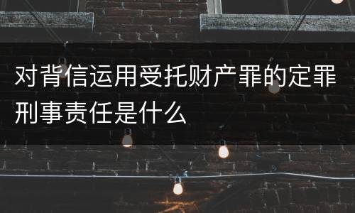 对背信运用受托财产罪的定罪刑事责任是什么