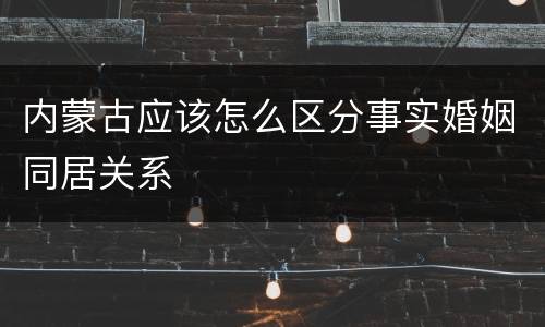 内蒙古应该怎么区分事实婚姻同居关系