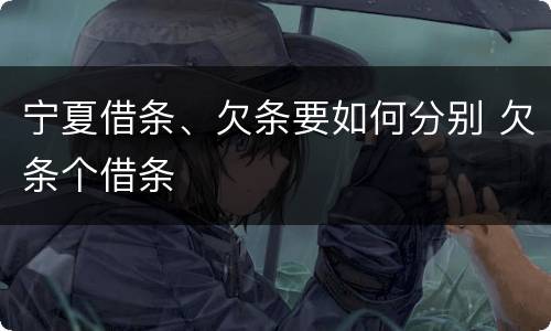 宁夏借条、欠条要如何分别 欠条个借条