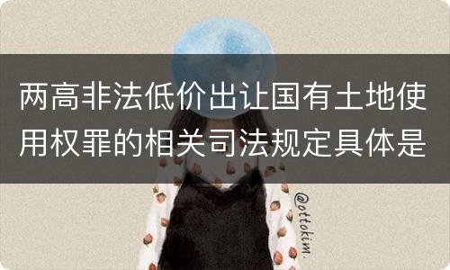 两高非法低价出让国有土地使用权罪的相关司法规定具体是什么内容