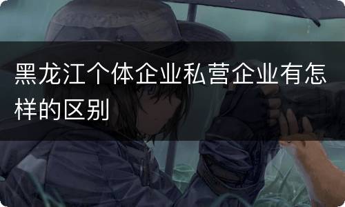 黑龙江个体企业私营企业有怎样的区别
