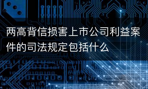 两高背信损害上市公司利益案件的司法规定包括什么