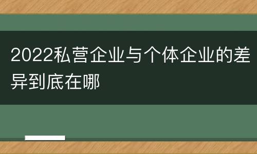 2022私营企业与个体企业的差异到底在哪