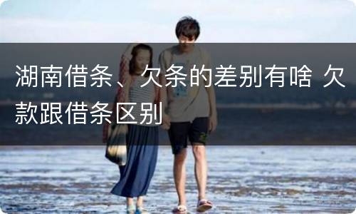 湖南借条、欠条的差别有啥 欠款跟借条区别