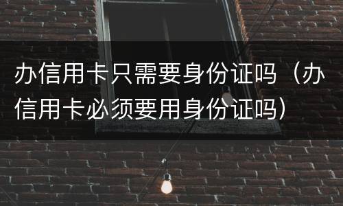 办信用卡只需要身份证吗（办信用卡必须要用身份证吗）