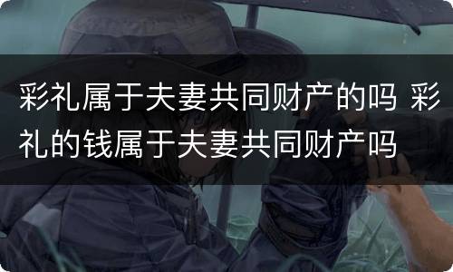彩礼属于夫妻共同财产的吗 彩礼的钱属于夫妻共同财产吗