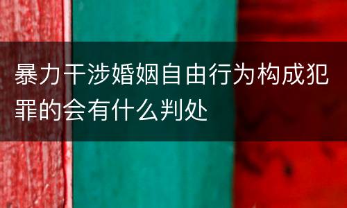 暴力干涉婚姻自由行为构成犯罪的会有什么判处