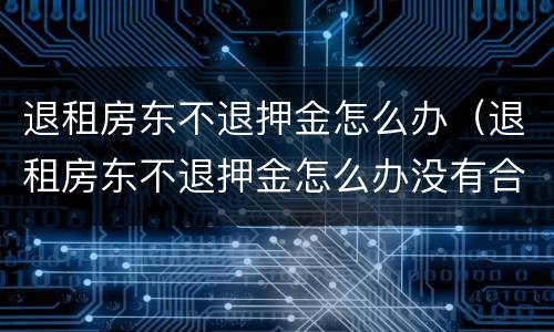 退租房东不退押金怎么办（退租房东不退押金怎么办没有合同）