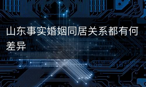 山东事实婚姻同居关系都有何差异