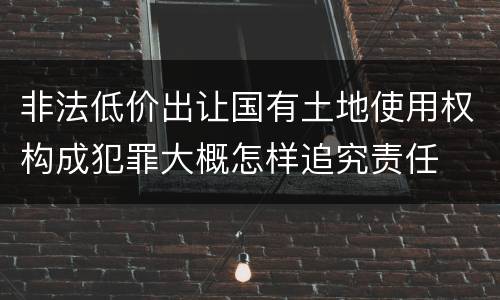 非法低价出让国有土地使用权构成犯罪大概怎样追究责任