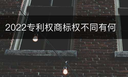 2022专利权商标权不同有何