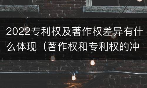 2022专利权及著作权差异有什么体现（著作权和专利权的冲突）