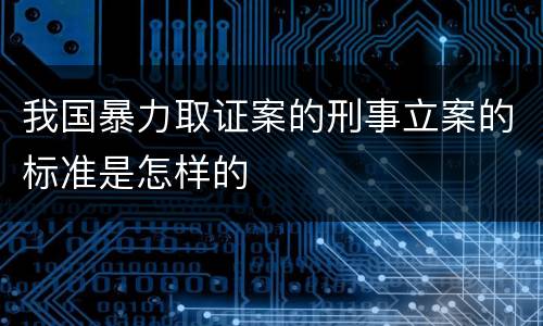 我国暴力取证案的刑事立案的标准是怎样的