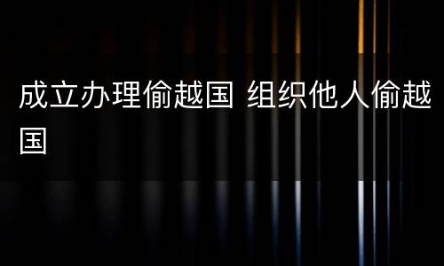 成立办理偷越国 组织他人偷越国