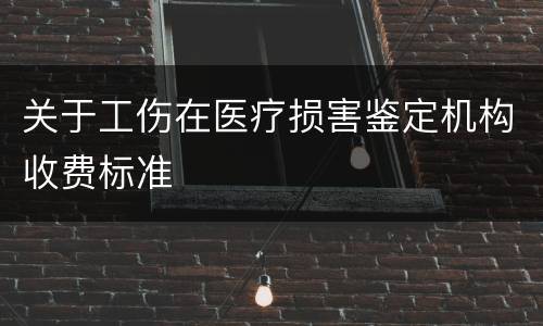 关于工伤在医疗损害鉴定机构收费标准
