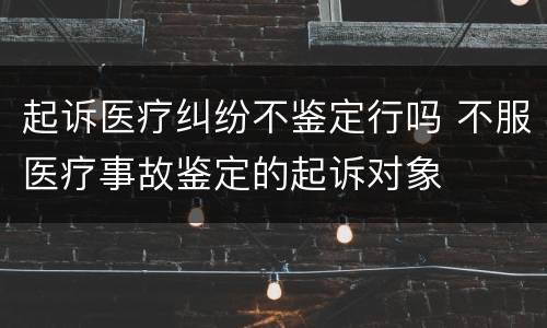 起诉医疗纠纷不鉴定行吗 不服医疗事故鉴定的起诉对象
