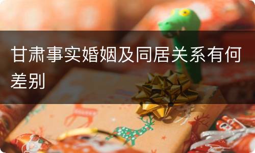 甘肃事实婚姻及同居关系有何差别