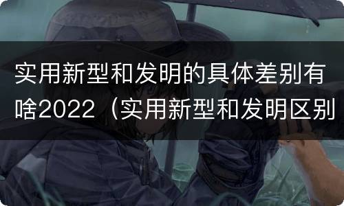 实用新型和发明的具体差别有啥2022（实用新型和发明区别）
